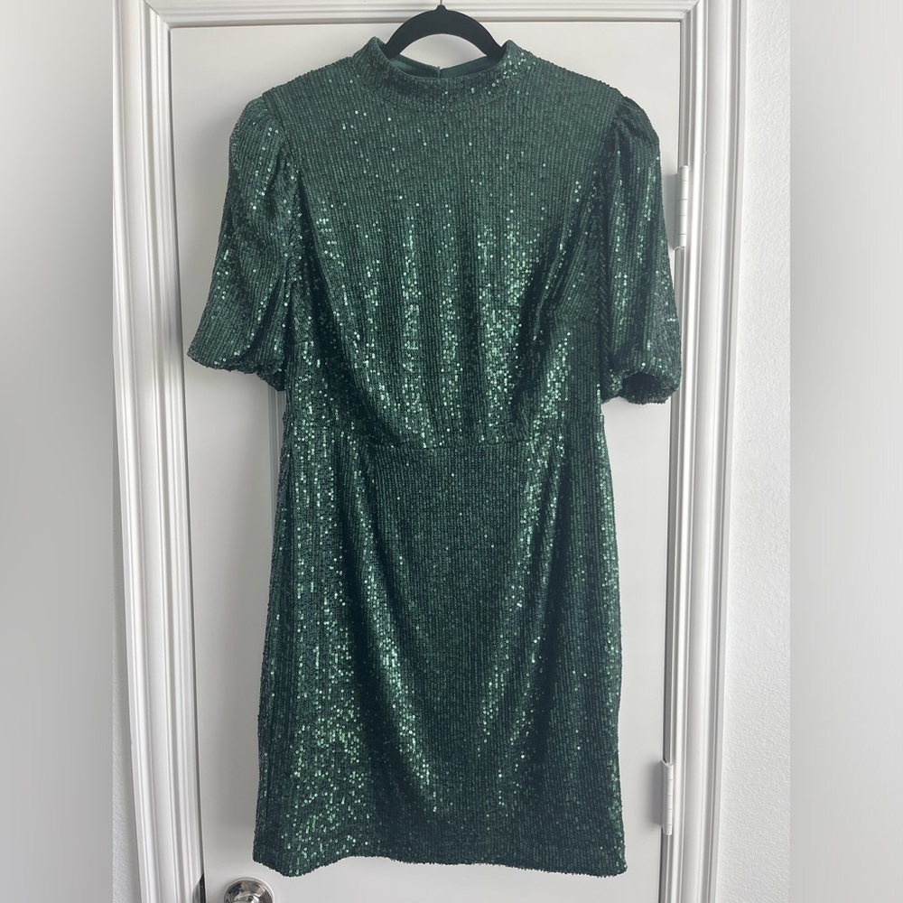 Green sequin dress
